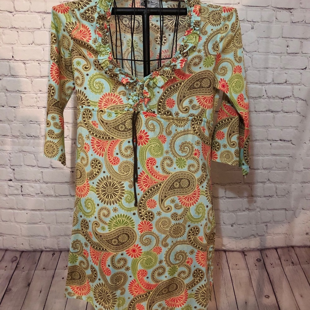 Mud Pie swim coverup -paisley print